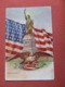 Statue Of Liberty  Eagle US Flag   Patriotic  Embossed  Ref 3624 - Patriotic