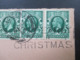 GB George MeF Mit 5 Marken 1935 Christmas Post Stempel Post Early For Christmas Nach Coburg Hotel Festungshof - Cartas & Documentos