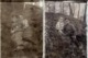 2 Tirages Photo Albuminés Du Soldat Allemand En Permission Dans L'Herbe Avec Sa Fiancée Pendant La Guerre 1914/18 - Krieg, Militär