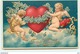 N°9200 - Carte Fantaisie Gaufrée - To My Valentine - Anges Décorant Un Coeur - Saint-Valentin