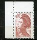 France, Spink/Maury, 2184d**, Liberté 10c Rouge Brun Papier Couché, Signé, MNH - Neufs