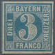 Bayern - Marken Und Briefe: 1849, Ziffern 3 Kr. Blau Von Platte 1, Ungebraucht Ohne Gummi, Farbfrisc - Sonstige & Ohne Zuordnung