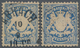 Bayern - Marken Und Briefe: 1876, 20 Pf Preußischblau Wappen, 2 Stück Gestempelt Und Minimal Höher G - Andere & Zonder Classificatie