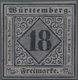 Württemberg - Marken Und Briefe: 1851, Ziffern 18 Kr. Schwarz Auf Bläulichviolett In Type II, Ungebr - Andere & Zonder Classificatie