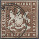 Württemberg - Marken Und Briefe: 1857, 1 Kreuzer Tiefdunkelbraun Mit PLATTENFEHLER II (weißer Strich - Andere & Zonder Classificatie