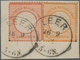 Deutsches Reich - Brustschild: 1872, Kleiner Schild ½ Gr Ziegelrot + Großer Schild ½ Gr Orange Auf B - Brieven En Documenten