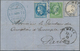 Deutsches Reich - Brustschild: 1872, Kleiner Schild 2 Gr. Blau Und Frankreich Mit Napoleon 5 C Grün - Storia Postale