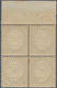 Deutsches Reich - Brustschild: 1872, Großer Schild ¼ Gr Violett POSTFRISCHER Oberrand-Viererblock Mi - Storia Postale