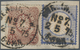 Deutsches Reich - Brustschild: 1872 Großer Schild 2 Gr. Blau + 25 Pfennige Rotbraun Auf Briefstück M - Storia Postale