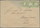 Deutsches Reich - Brustschild: 1872, Ganzsachen-Ausschnitt Großer Schild 1/3 Gr Grün Dreimal Auf Bri - Storia Postale