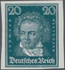 Deutsches Reich - Weimar: 1926 'Beethoven' 20 Pf. Grünlichblau, UNGEZÄHNT, In Tadellos Postfrischer - Andere & Zonder Classificatie