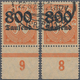 Deutsches Reich - Dienstmarken: 1923, 800 Tsd. Auf 30 Pfg. Mit Wz. Rauten, Zwei Sauber Gestempelte U - Dienstmarken