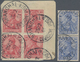 Deutsche Post In China: 1900, 10 Pf Dkl'karminrot Im 4er-Block Auf Bfst. Und 20 Pf Lilaultramarin Im - Chine (bureaux)