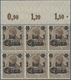 Deutsche Post In China: 1919, 1 Cent Auf 3 Pf., Stumpfer (rußiger) Aufdruck, 6 Block Vom Oberrand (F - China (kantoren)