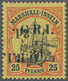 Deutsche Kolonien - Marshall-Inseln - Britische Besetzung: 1914: 3d. Auf 25 Pf. Orange/schwarz Auf G - Marshalleilanden