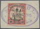 Deutsche Kolonien - Marshall-Inseln - Britische Besetzung: 1914: 5 D. Auf 40 Pf. Karmin/schwarz, Mit - Islas Marshall