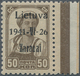 Dt. Besetzung II WK - Litauen - Zargrad (Zarasai): 15 K. Braun Mit Bogenrand Rechts (Feld 40), Schwa - Besetzungen 1938-45