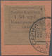 Dt. Besetzung II WK - Ukraine - Sarny: 1941. Kontrollzeichen 1.50 Krb Geschnitten, Auf Briefstück. F - Bezetting 1938-45