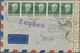 Berlin: 1953, 10 Pfg. Menzel, Waagechter 5er-Streifen Als Portogerechte Massenfrankatur Auf Luftpost - Storia Postale