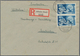 Saarland (1947/56): 1950/1951, 25 Fr. Europarat, Drei Belege Mit Portogerechten Frankaturen: Einzelf - Brieven En Documenten