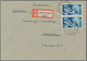 Saarland (1947/56): 1950/1951, 25 Fr. Europarat, Drei Belege Mit Portogerechten Frankaturen: Einzelf - Storia Postale