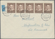 Bundesrepublik Deutschland: 1954, 4 Pfg. Wohlfahrt 1953 Im Waagerechten 5er-Streifen Als Portogerech - Storia Postale