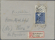 Berlin: 1948, 5 DM Schwarzaufdruck Mit Durchgezähntem Bogenoberrand Auf R-Brief Von „BERLIN-STEGLITZ - Brieven En Documenten