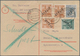 Berlin - Postschnelldienst: 12, 16 U. 3 Mal 24 Pf. Schwarzaufdruck Zusammen Auf Postschnelldienstkar - Brieven En Documenten
