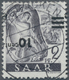 Saarland (1947/56): 1947, Freimarke 10 Cent Auf 2 Pfg. Mit Kopfstehendem Aufdruck, Zentrisch Klar En - Storia Postale