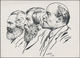 Ansichtskarten: Politik / Politics: RUSSLAND, Zwei Russische Propagandakarten Marx, Engels Und Lenin - Figuren