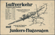 Ansichtskarten: Motive / Thematics: FLUG, "Luftverkehr Personen Und Fracht Mit Junkers-Flugzeugen", - Altri & Non Classificati