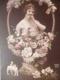 Cpa Fantaisie Elephant Femme Corbeille De Fleur Lilas Postcard Lilac Woman Carte Postale Ancienne - Éléphants