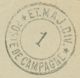 SCHWEIZ "ET.MAJ.DIV. * POSTE DE CAMPAGNE * - 1" Selt. K2 Klar A. Kab.-Brief 1918 - Postmarks