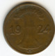 Allemagne Germany 1 Reichspfennig 1924 G J 313 KM 37 - 1 Rentenpfennig & 1 Reichspfennig