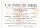 A LA SOURCE DES RUBANS, Bordeaux. Rubans, Soieries, Velours...Carte Publicitaire Avec Photo Au Dos : F. SARCEY... - Dentelles Et Tissus