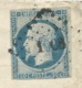 N° 14 BLEU NAPOLEON SUR LETTRE  / MAS CABARDES POUR CASTRES / 14 JANV 1855 - 1849-1876: Période Classique