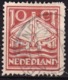 Wit Streepje Boven R In 1924 Reddingswezen 10 Ct  Roodbruin NVPH 140 - Abarten Und Kuriositäten