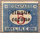 * 1919, 5 L., Blue And Red, Double Overprint "cinque Corone" (!) - Not Listed, One Short Perf. At Bottom Left, G - F!. E - Ohne Zuordnung