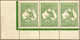 ** 1913-14, 1/2 D., Green, MNH, Horizontal Strip Of 3 From The Left Lower Corner, Plate 1, Without Monogram, A Rare Mult - Sonstige & Ohne Zuordnung