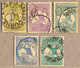 O 1914-15, 3 D. - 1 S., Official Stamps Perf. Type O2, Small Lot Of (5), All Die II, All With Cancel, 6 D. With Blue Can - Sonstige & Ohne Zuordnung