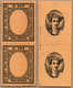 (*) 1940-46, 2 R., Imperforated Plate Proof, In Black On Toned Wove Paper, In Vertical Pairs Of Frame And Centre, From T - Sonstige & Ohne Zuordnung