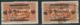 LEBANON 1929, 0.50 Pia. On 0 P. 75 Brown-red, Two Superb Used Stamps, OVERPRINT VARIETIES - Lebanon