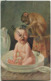 Baby Und Affe - Unerbetener Liebesdienst - Signiert A. V. Riesen 1908 - Riesen, Arno Von