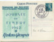 FRANCE CARTE POSTALE FEDERATION DES...... JOURNEE DU TIMBRE 1942 AVEC OBLITERATION ILLUSTREE CHAUMONT 19 AVRIL 1942 - 1938-42 Mercurius