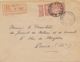 MERSON N° 140 Obl Cachet SANS BLOC DATEUR " CLISSON LOIRE INFERIEURE " Sur Lettre Recommandée - 1877-1920: Période Semi Moderne