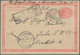 China - Ganzsachen: 1897, Card ICP 1 C. Used As German Military Mails (2, From Peking And Tientsin) - Postales