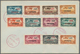 Delcampe - Latakia: 1924-35, Alaouites & Lattaquie 10 Covers With Complete Set Frankings (unadressed), Fine Gro - Briefe U. Dokumente