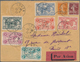 Delcampe - Frankreich: 1910/1939, Airmail, Lot Of Seven Covers/cards, Showing Flight Cachets, Airmail Frankings - Colecciones Completas