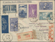 Delcampe - Frankreich: 1910/1939, Airmail, Lot Of Seven Covers/cards, Showing Flight Cachets, Airmail Frankings - Sammlungen