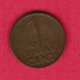 NETHERLANDS  1 CENT 1955 (KM # 180) #5408 - 1948-1980 : Juliana